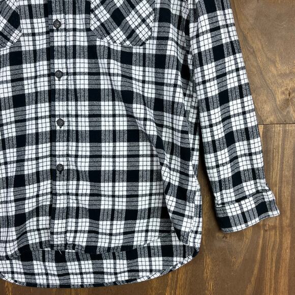Anchorage Expedition Mens Shirt Black White Plaid Cotton Flannel Outdoors Large - Picture 5 of 12